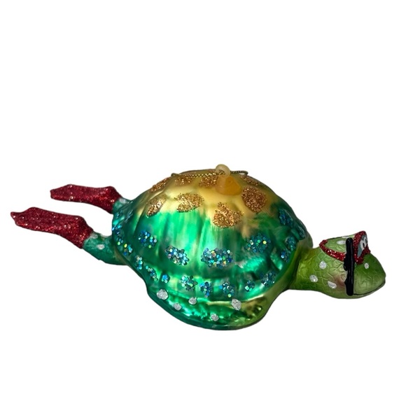 Set of 3 December Diamonds Scuba Sea Turtles and Alligator Glass Ornaments - Picture 4 of 11